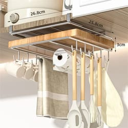 stainless steel over sink kitchen organizer rack with hooks
