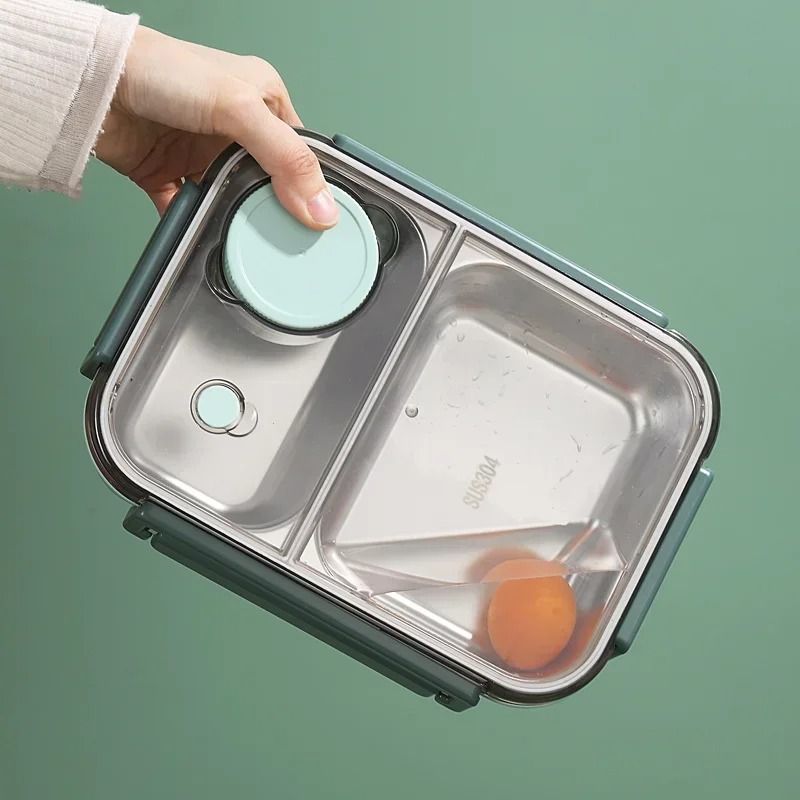 Stainless Steel Bento Lunch Box With Tableware 4