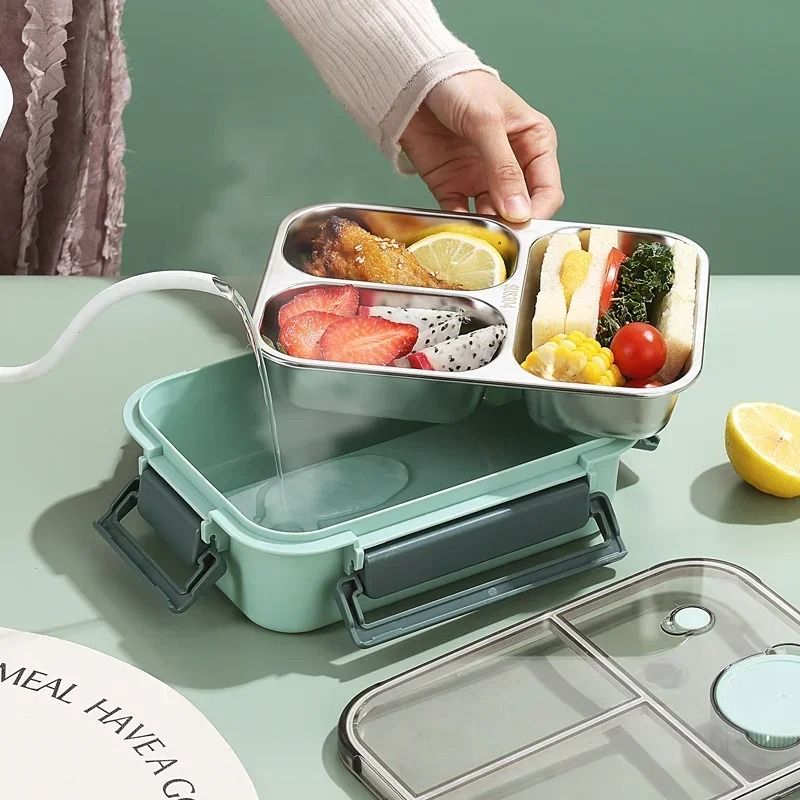 Stainless Steel Bento Lunch Box With Tableware 5