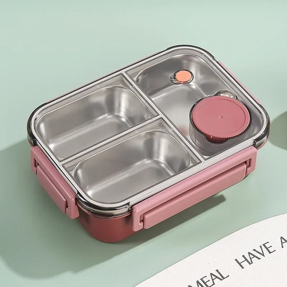 Stainless Steel Bento Lunch Box With Tableware 8