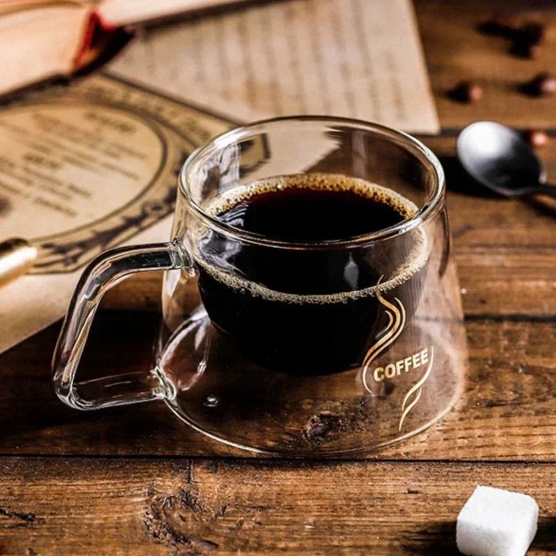 Double Wall Glass Espresso Cup With Handle 5