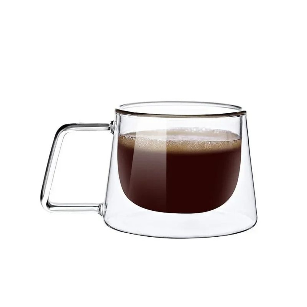 Double Wall Glass Espresso Cup With Handle 8
