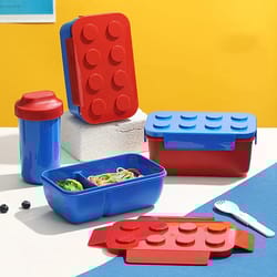 creative building block style bento lunch box for kids