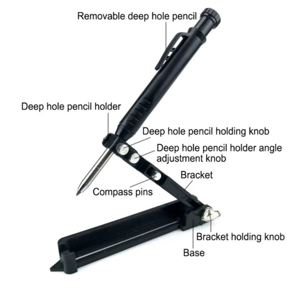 Multifunction Woodworking Scribing Tool With Deep Hole Pencil 5
