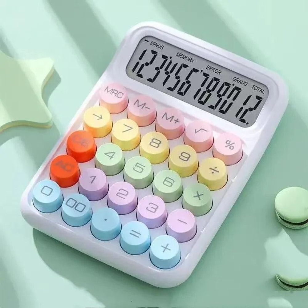 Retro Mechanical Style Desktop Calculator With Large Buttons 7