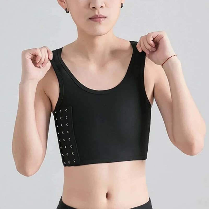 Breathable Side Buckle Chest Binder Short Vest For Women 0