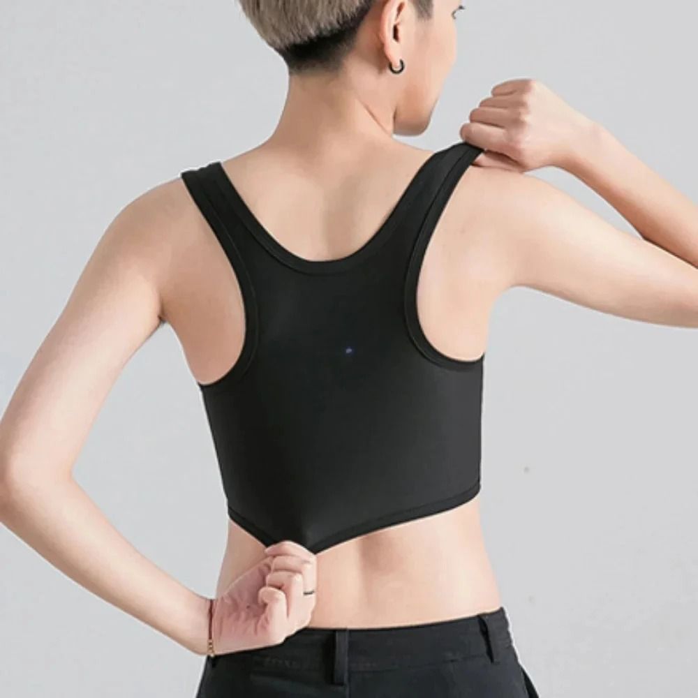 Breathable Side Buckle Chest Binder Short Vest For Women 1