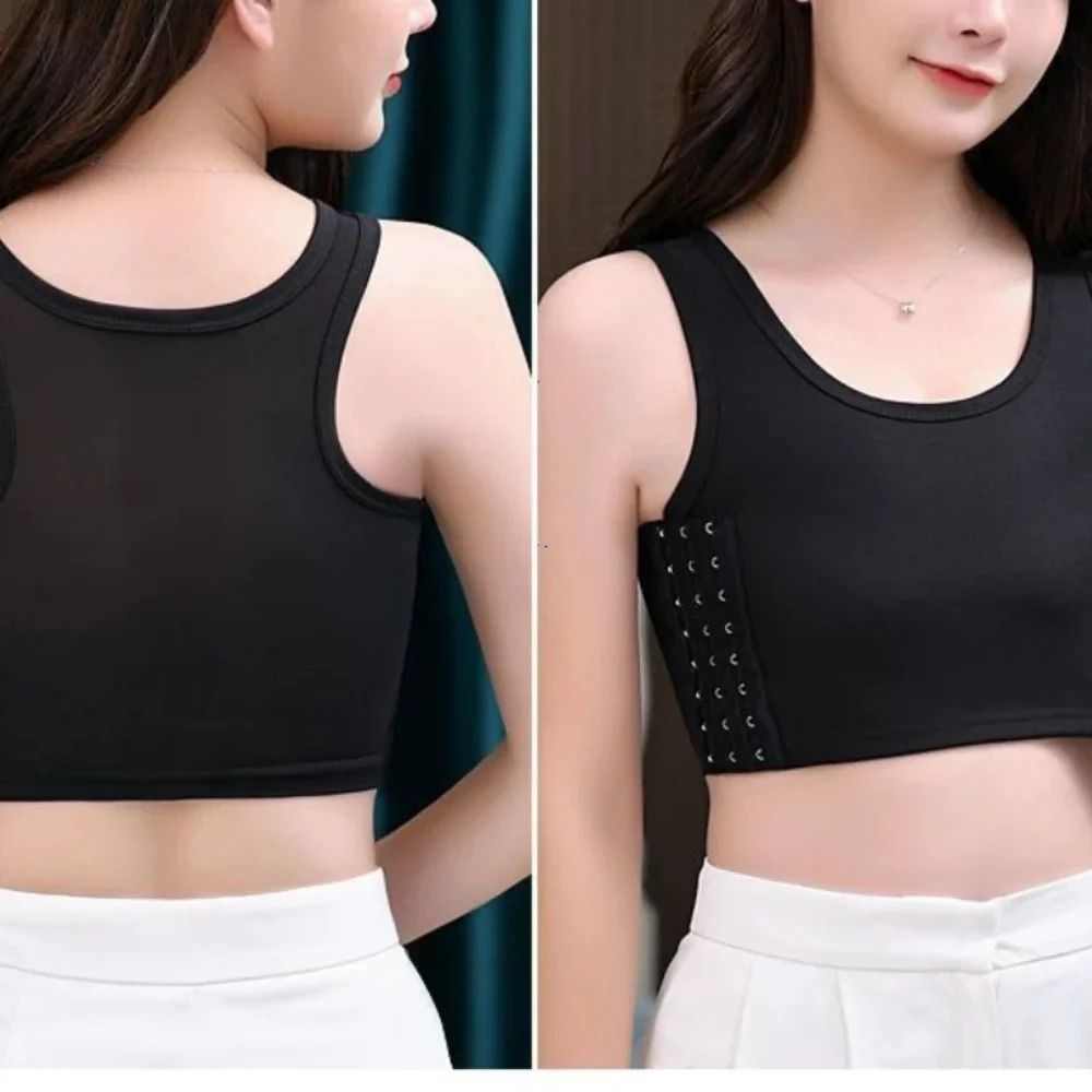 Breathable Side Buckle Chest Binder Short Vest For Women 4