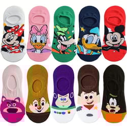 cartoons street style invisible socks for men and women 10 pairs