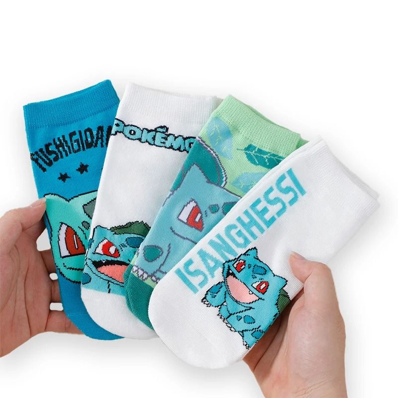 Cute Cartoon Plant Style Ankle Socks For Women 4 Pair Set 1