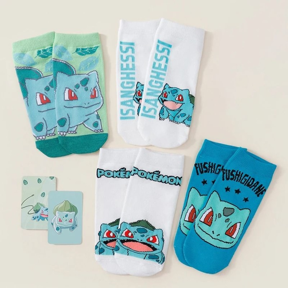 Cute Cartoon Plant Style Ankle Socks For Women 4 Pair Set 3