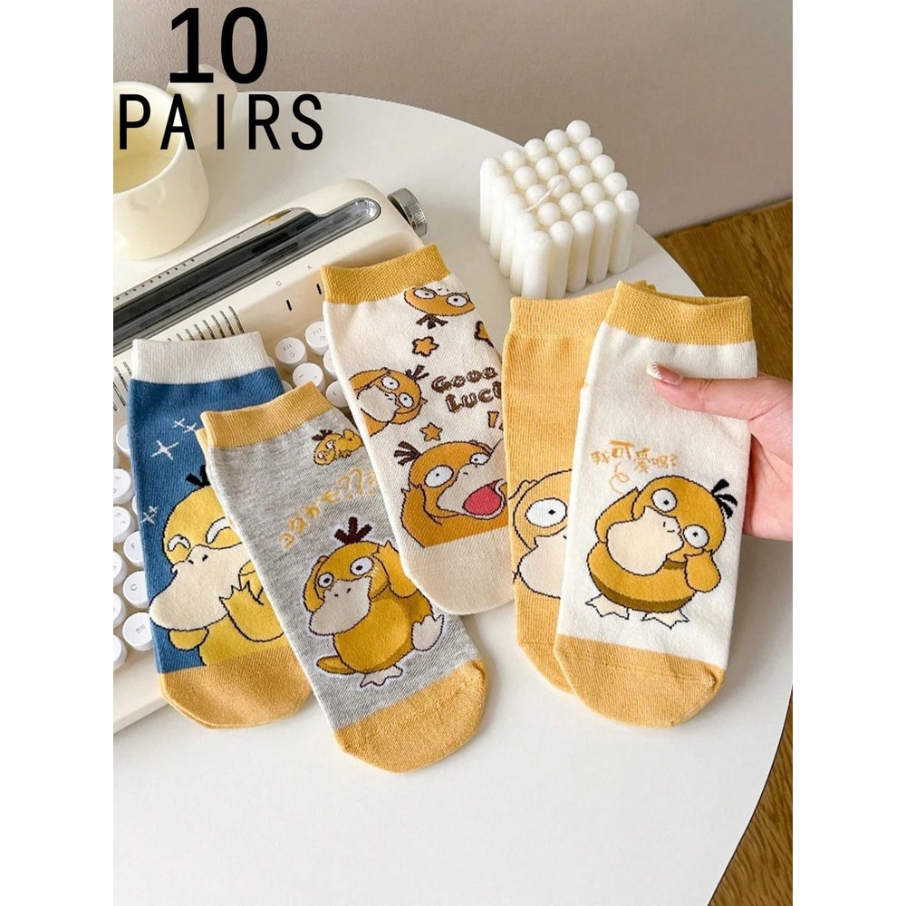 Cartoon Duck Anime Short Socks Cute Casual Style 7