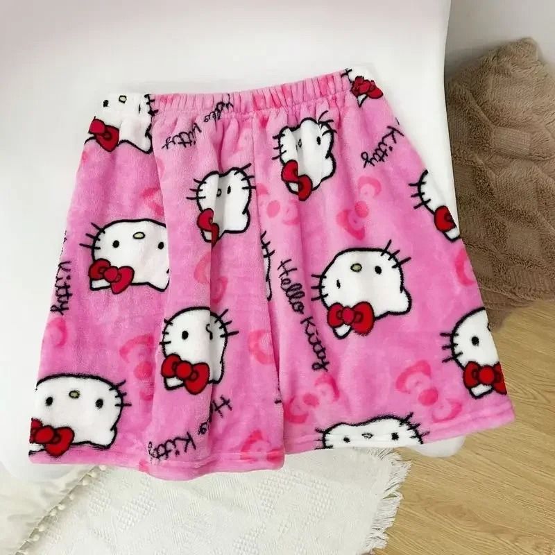 Cartoon Print Plush Lounge Pajama Pants For Women 1