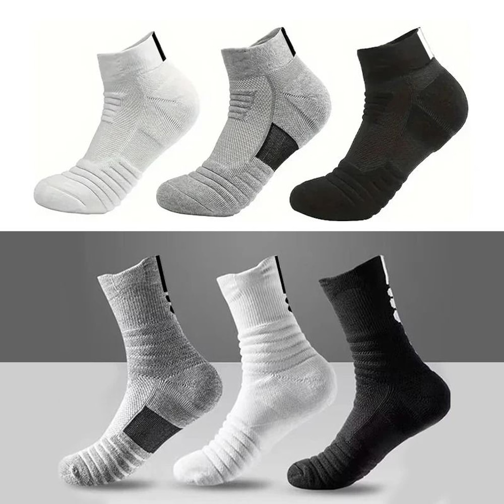 Mens Anti Slip Sports Socks Breathable Cotton Fit 0