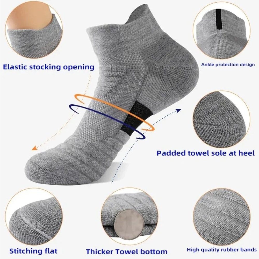 Mens Anti Slip Sports Socks Breathable Cotton Fit 1
