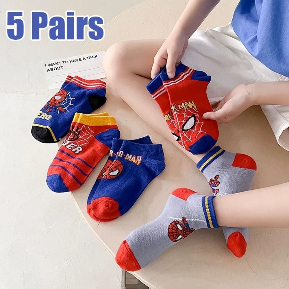 Kids Cartoon Character Socks Soft Breathable 5 Pack 0