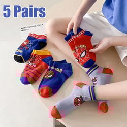 kids cartoon character socks soft breathable 5 pack