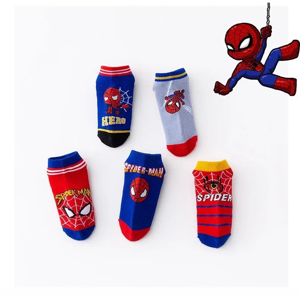 Kids Cartoon Character Socks Soft Breathable 5 Pack 1