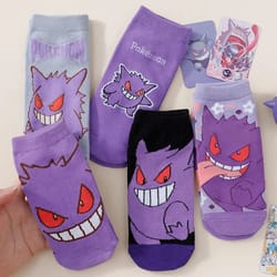 womens cartoon anime casual socks soft breathable 5 pair set