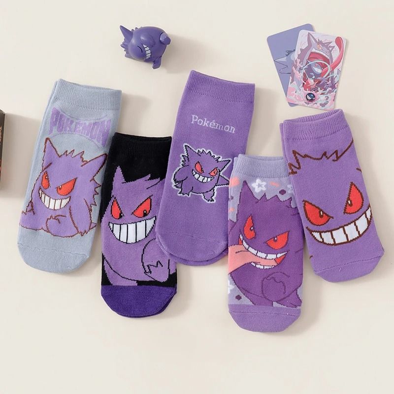 Womens Cartoon Anime Casual Socks Soft Breathable 5 Pair Set 3