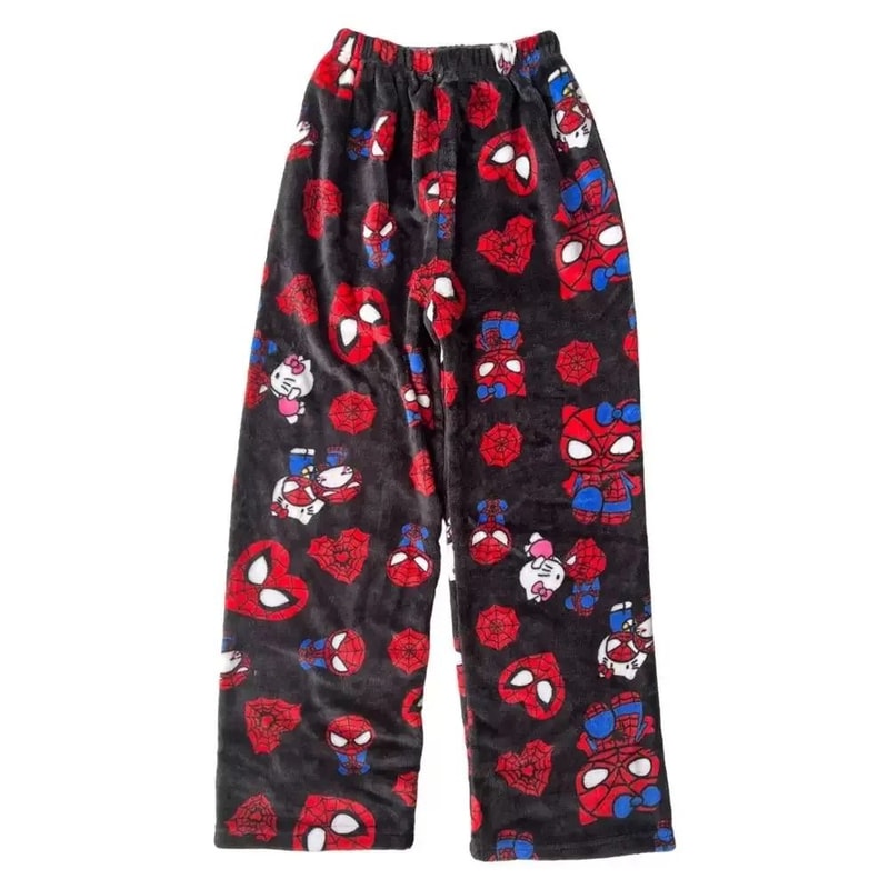 Y2K Cartoon Pajama Pants Soft Flannel Sleepwear Home Trousers 2