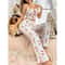 Womens Sheer Mesh Lace Two Piece Pajama Set With Ribbed Strap Top And Pants 9