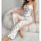 Womens Sheer Mesh Lace Two Piece Pajama Set With Ribbed Strap Top And Pants 6
