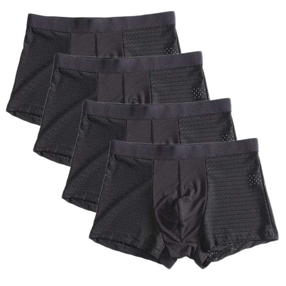 Plus Size Bamboo Fiber Mens Boxer Briefs Breathable Comfort Fit 4 Pack 6
