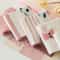 Womens Pink Cat Short Tube Socks Cute Low Cut Boat Socks 5 Pair Set 2