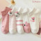 Womens Pink Cat Short Tube Socks Cute Low Cut Boat Socks 5 Pair Set 6