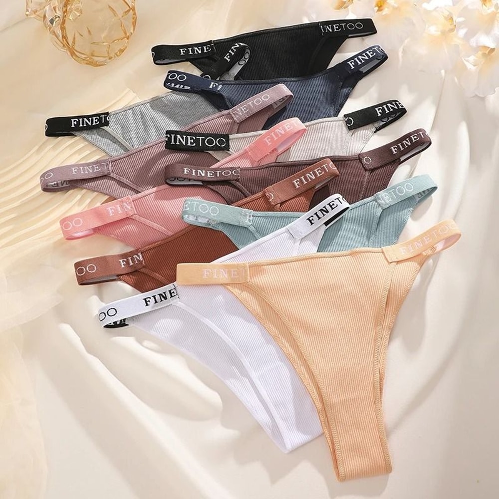Womens Cotton Letter Panties Low Waist Comfortable Briefs 5 Piece Set 3