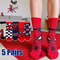 Kids Spiderman Cartoon Socks Soft Breathable Mid Tube Socks 5 Pair Set 0