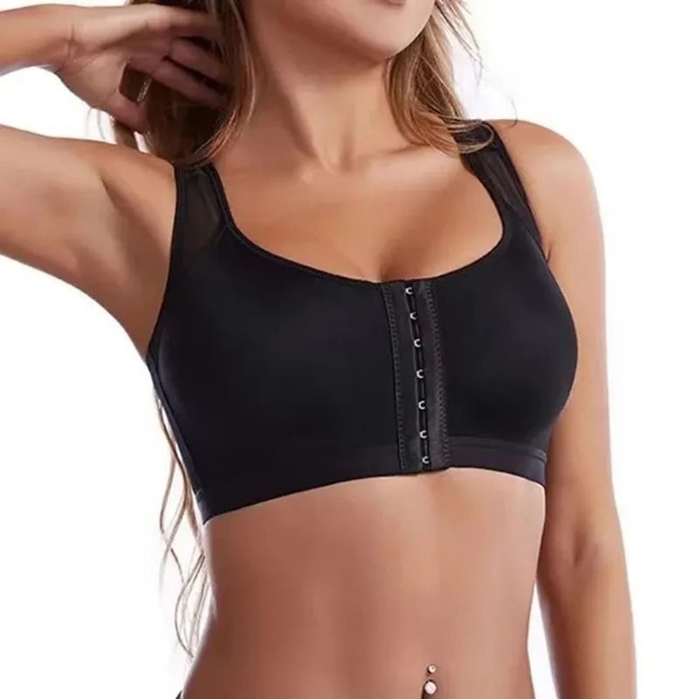 Front Closure Posture Corrector Bra Push Up Cross Back Support Vest S To 5XL 6