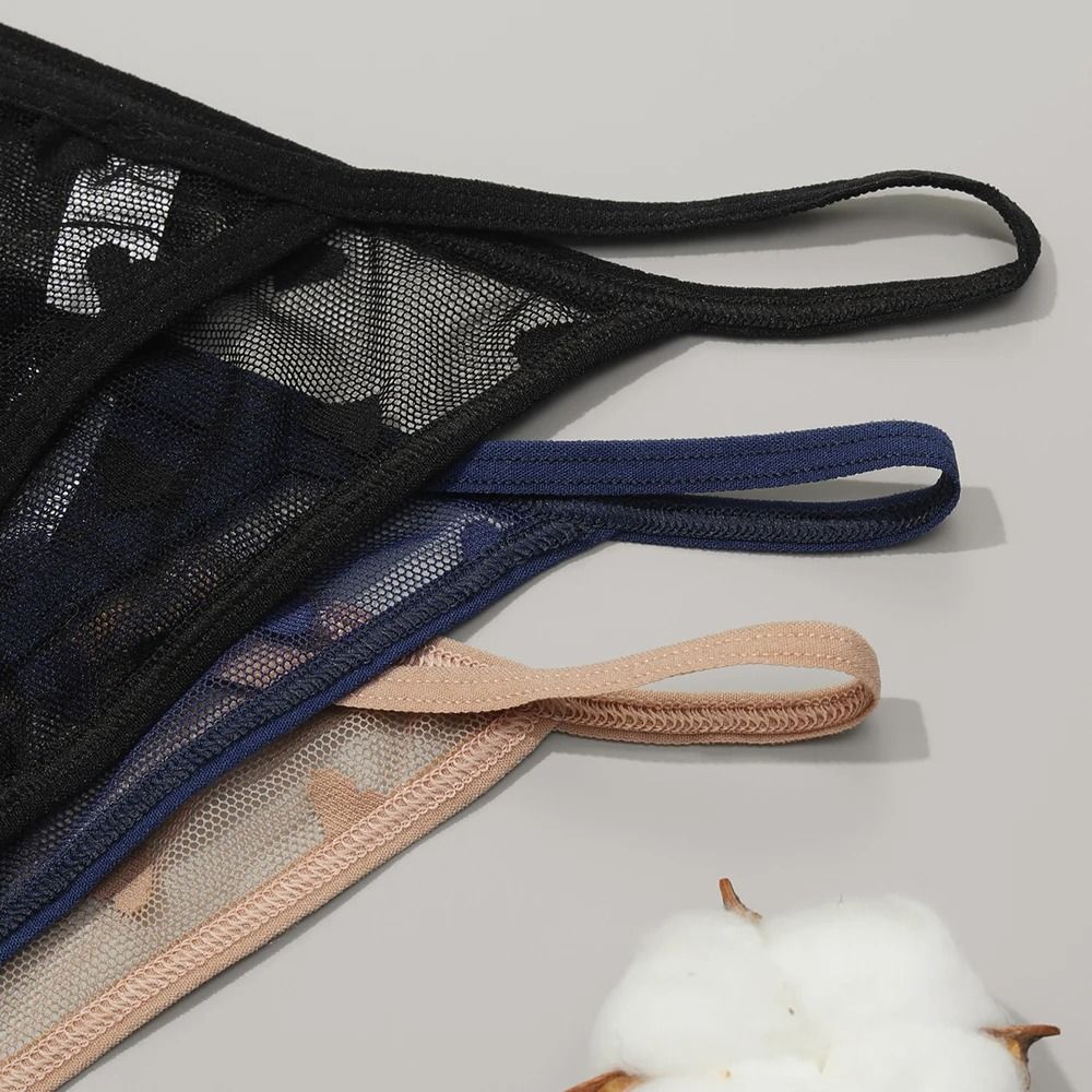 Sheer Lace Low Waist Thong Panties For Women 5