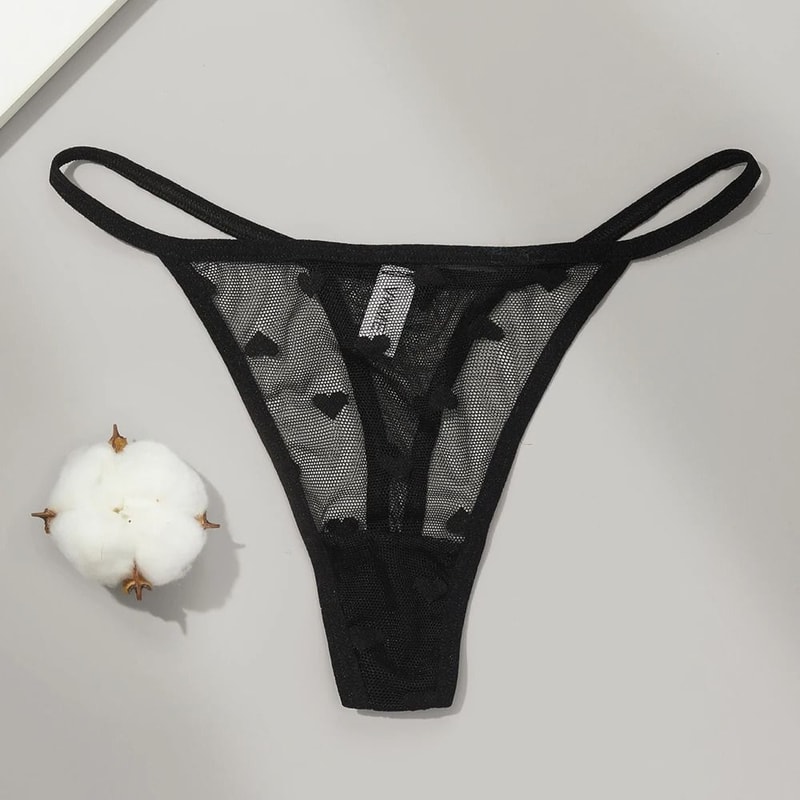Sheer Lace Low Waist Thong Panties For Women 7