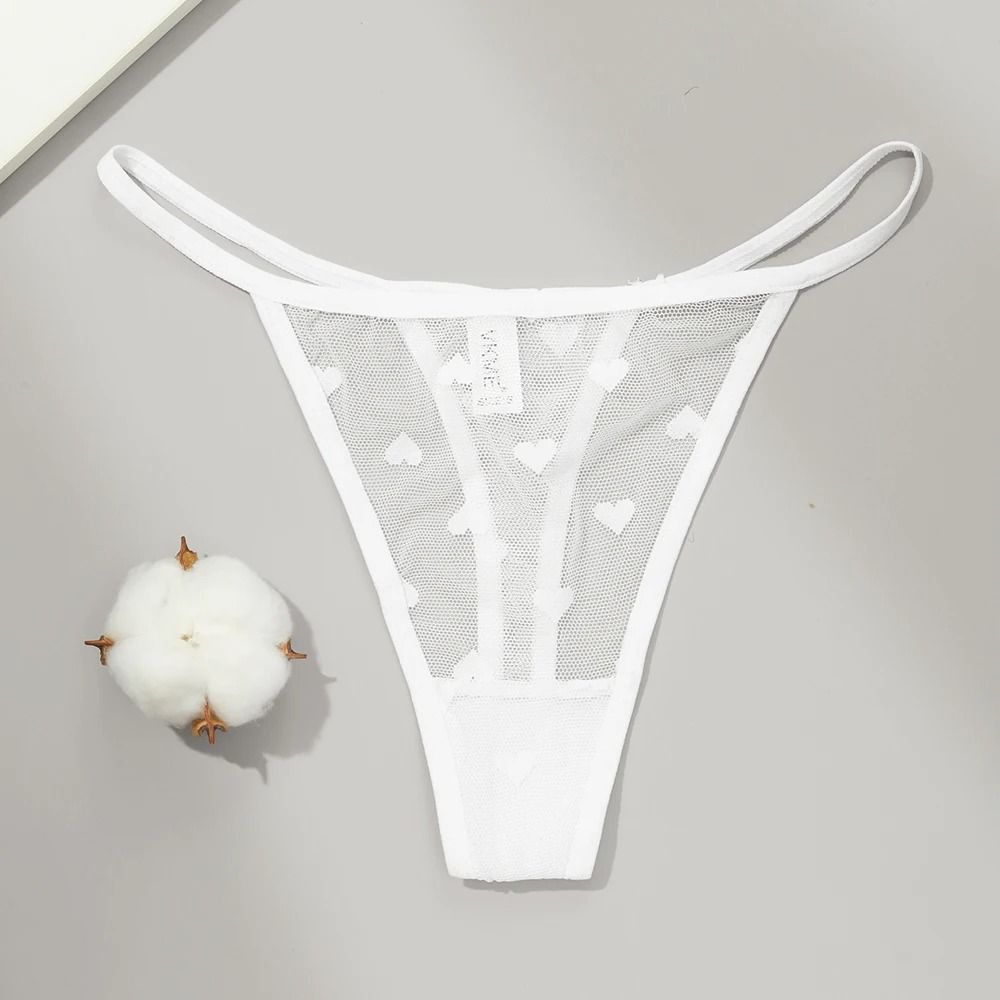 Sheer Lace Low Waist Thong Panties For Women 8
