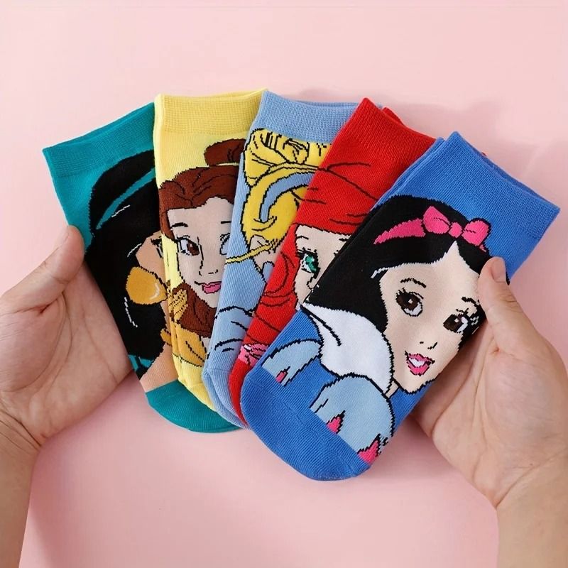 Cute Cartoon Casual Socks For Women 5 Pair Set 0