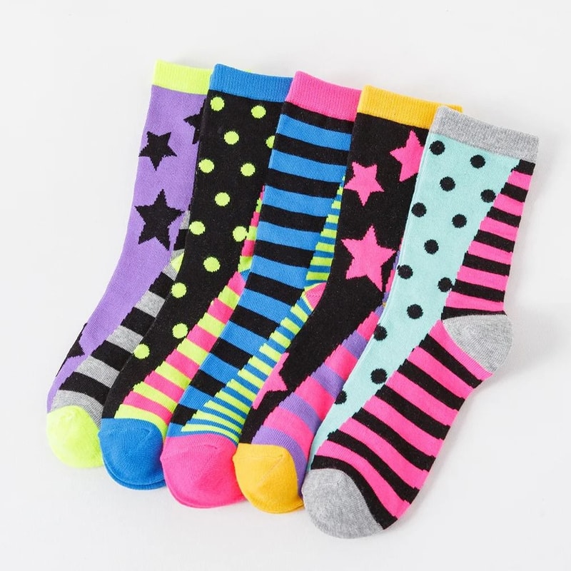 Star Pattern Casual Socks For Women 5 Pair Set 1