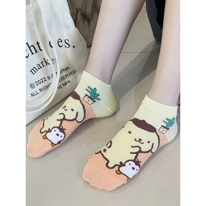 Cute Cartoon Short Socks For Women 5 Pair Random Set 3