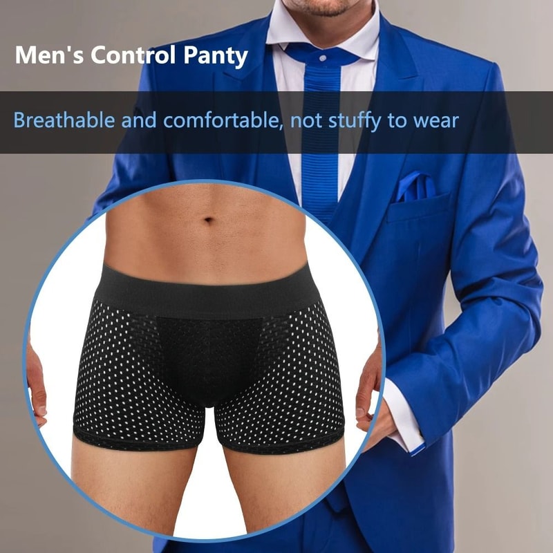 Mens Padded Hip Lift Body Shaper Boxer Briefs 4