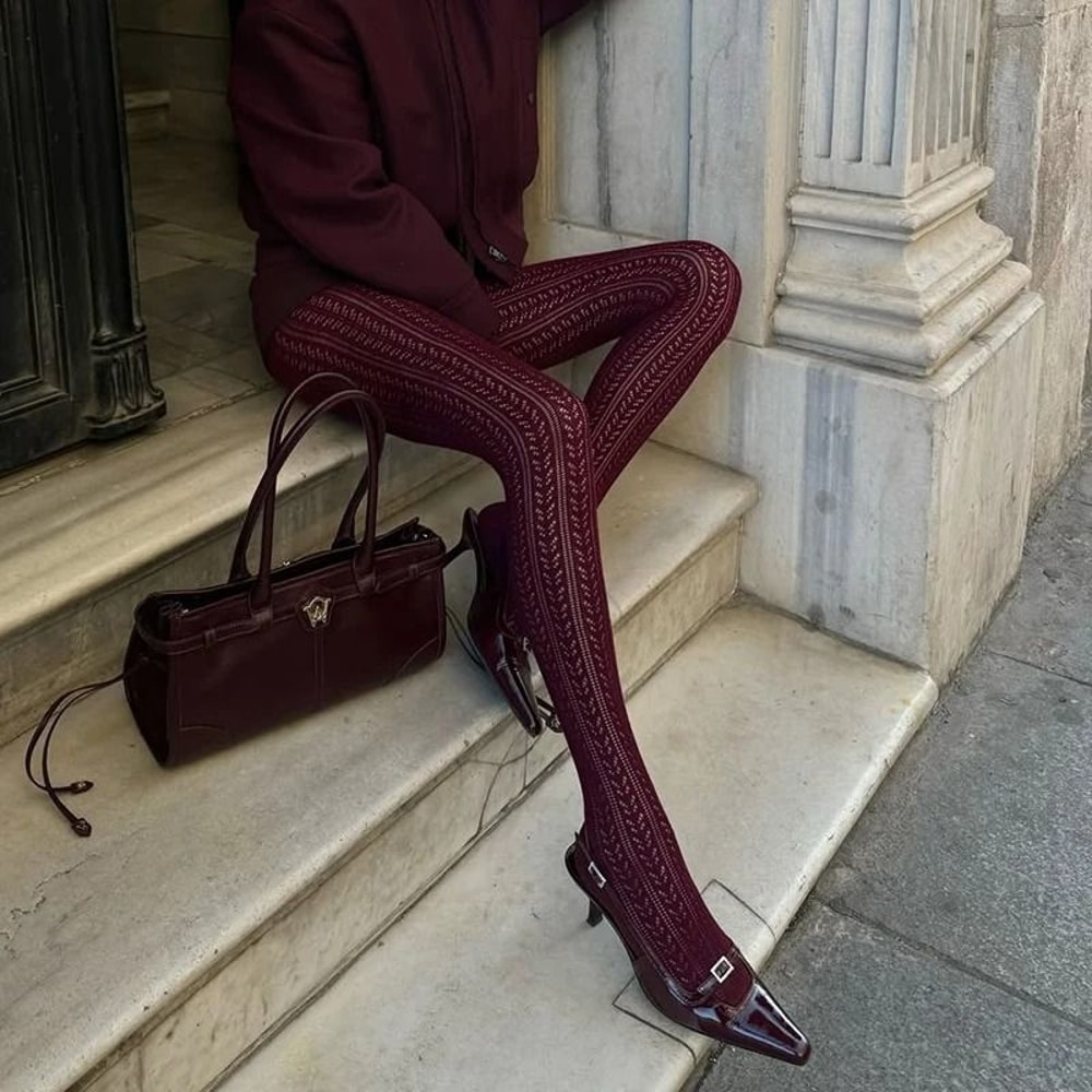 Vintage Hollow Mesh Pantyhose Tights For Women 1