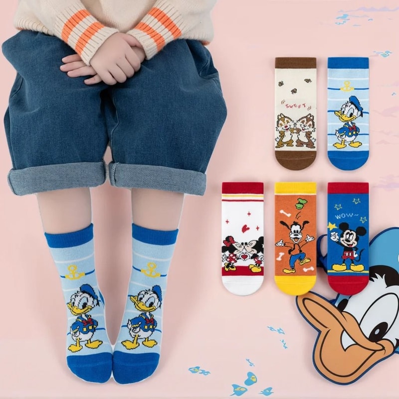 Cute Cartoon Cotton Socks For Kids 5 Pair Set 0