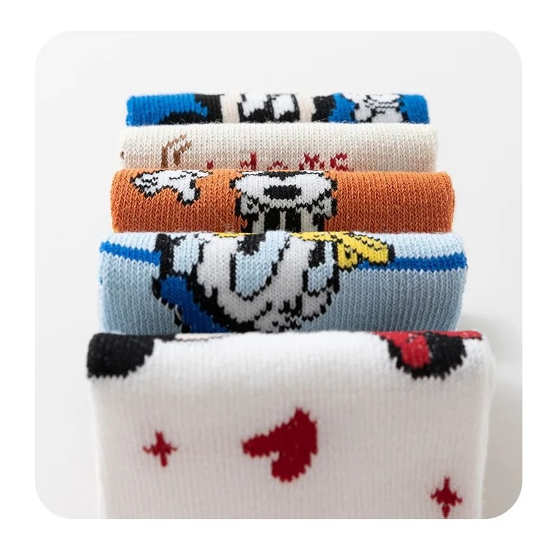 Cute Cartoon Cotton Socks For Kids 5 Pair Set 4