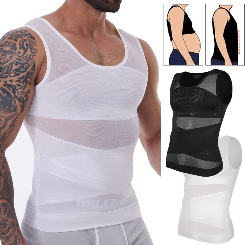 Mens Compression Slimming Body Shaper Vest 0