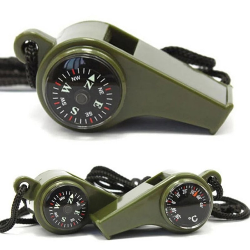 Emergency Survival Whistle With Compass And Thermometer 0