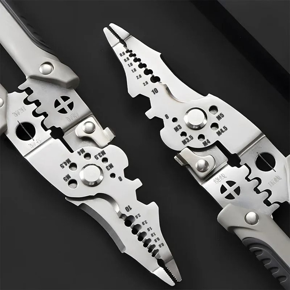 85 Inch Multifunction Wire Stripper Cutter And Crimper Pliers 0