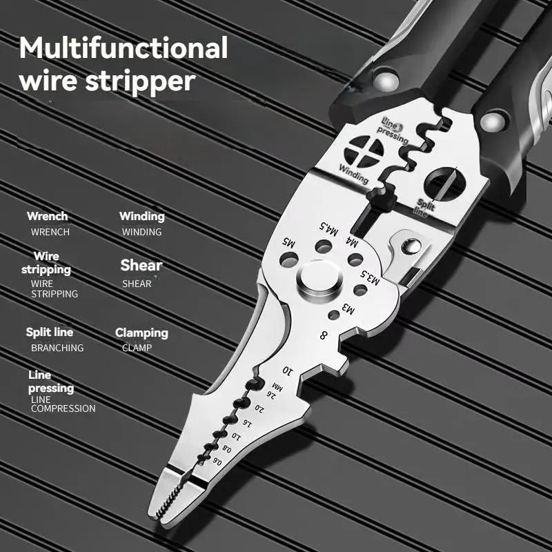 85 Inch Multifunction Wire Stripper Cutter And Crimper Pliers 2