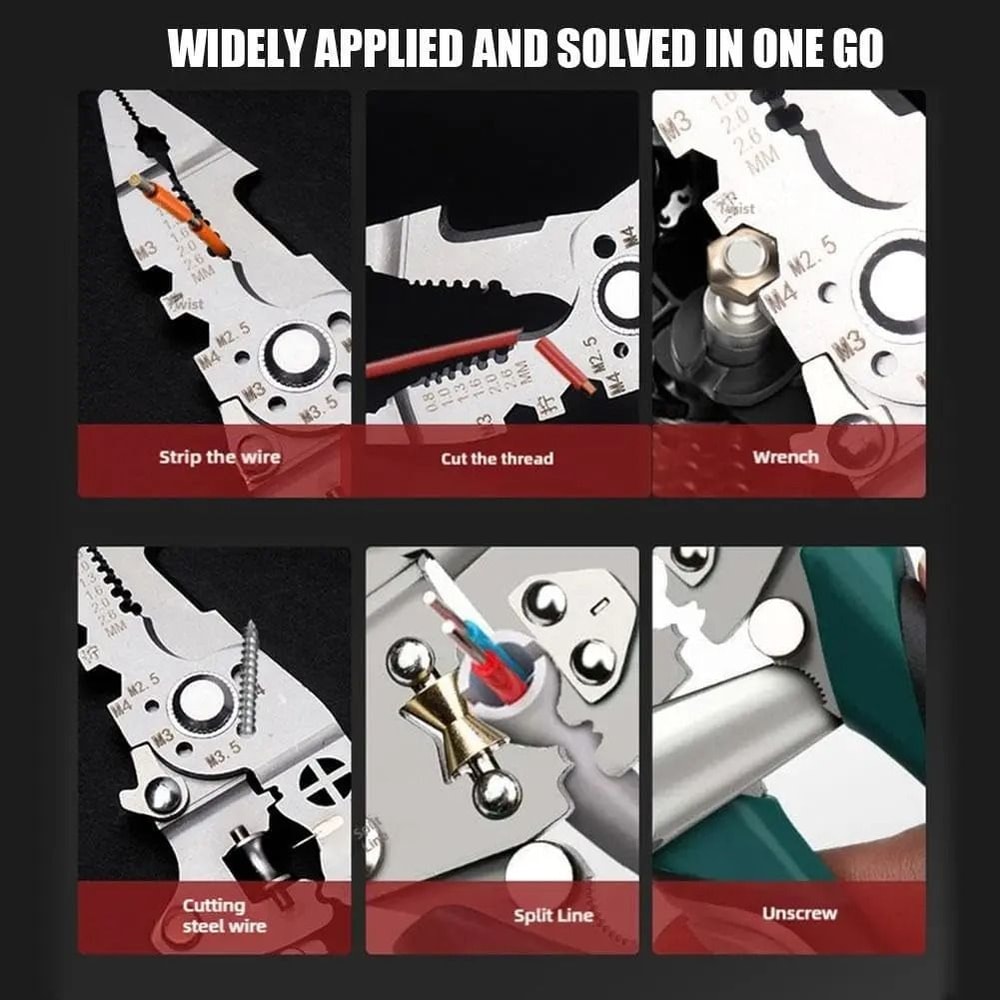 Foldable 18 In 1 Wire Stripping And Crimping Pliers 4