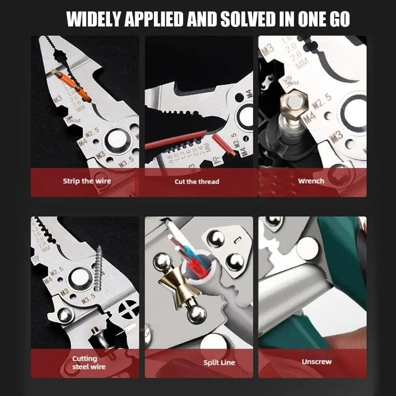 Foldable 18 In 1 Wire Stripping And Crimping Pliers 4