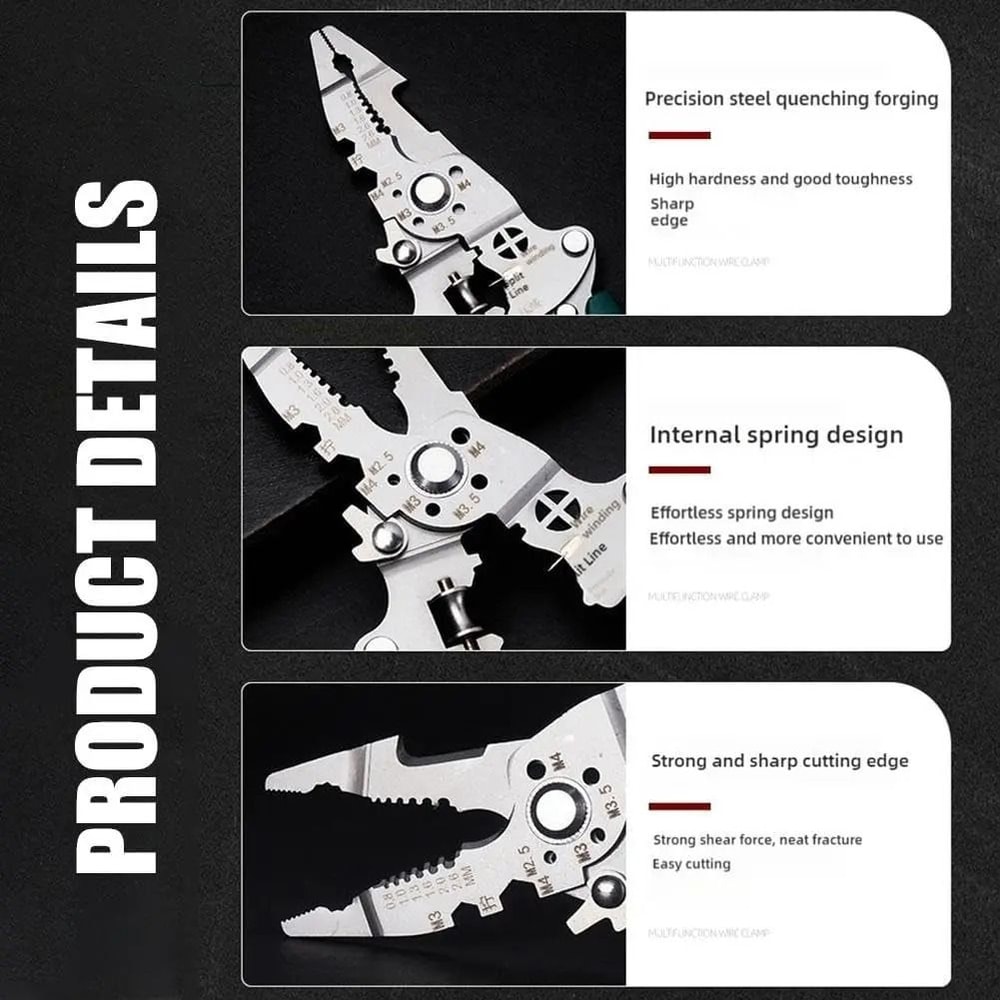 Foldable 18 In 1 Wire Stripping And Crimping Pliers 5